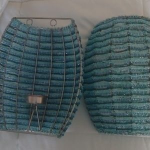 Blue candle holders